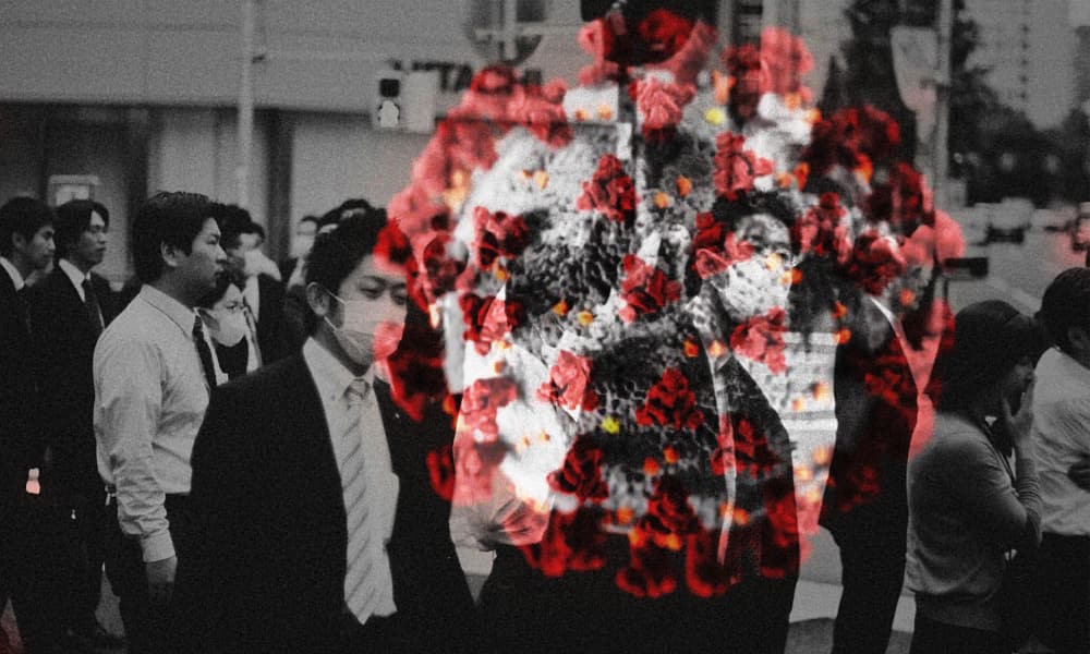 COVID19 virus with salarymen